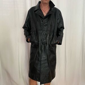 Men’s leather trench coat